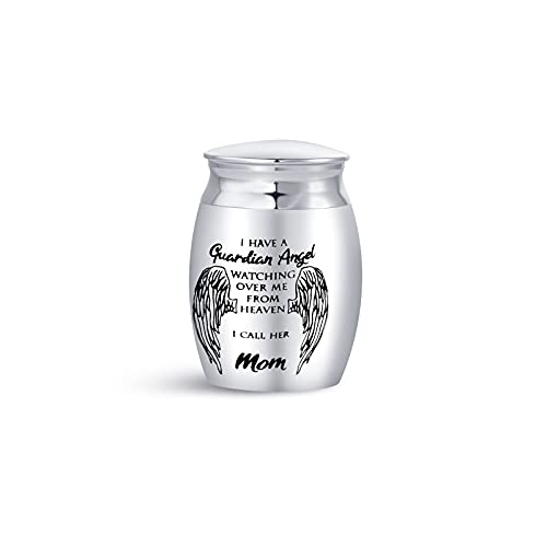 Luluadorn Mini Urn for Ashes Mother Women I Have a Guardian Angel Watching Over Me from Heaven I Call Her Mom