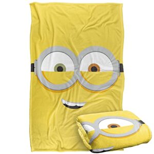 minions blanket, 36″x58″, bob face silky touch super soft throw blanket