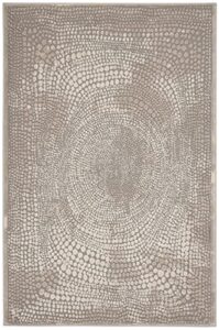 safavieh meadow collection 2’7″ x 4′ ivorygrey mdw333a modern abstract non-shedding entryway living room foyer bedroom kitchen accent rug