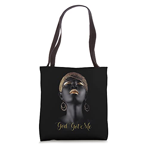 Afrocentric Queen Black Tote Bag