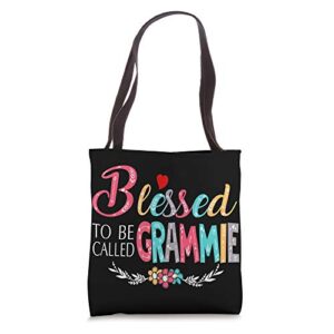 blessed to be called grammie colorful-grandma design tote bag