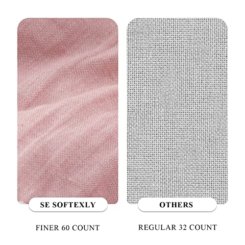 SE SOFTEXLY Muslin Throw Blanket Twin Size, 3-Layer 100% Cotton Blanket, Soft Blanket for Bed, Couch, Car, Lightweight Cooling Blanket Farmhouse and Home Decor (Tassels Pink,60X80)