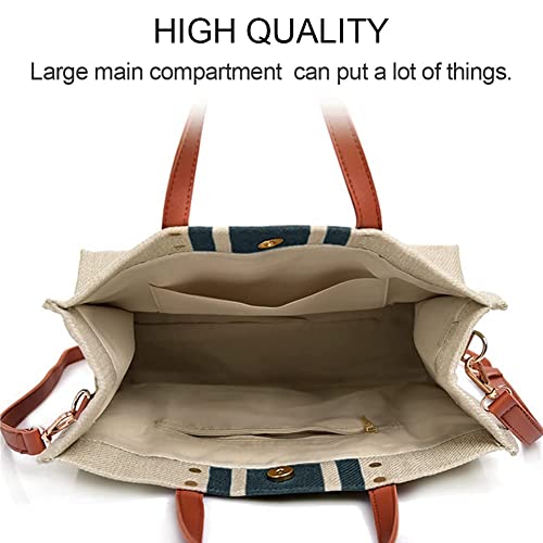 Karani Canvas Tote Bag for Women,Girl's Fashion Shoulder Bag,100% Natural Jute Fiber Crossbody bag for Work Shopping Travel