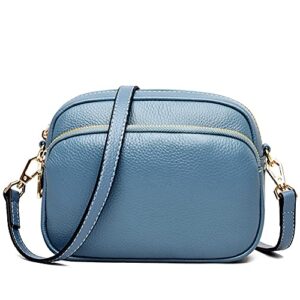 rourou genuine leather shoulder bag multi zip pocket crossbody bag retro handbag fashion tote bag purse
