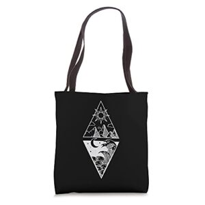 moon and sun academia aesthetic boho tarot design tote bag