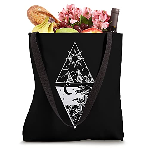 Moon and Sun Academia Aesthetic Boho Tarot Design Tote Bag