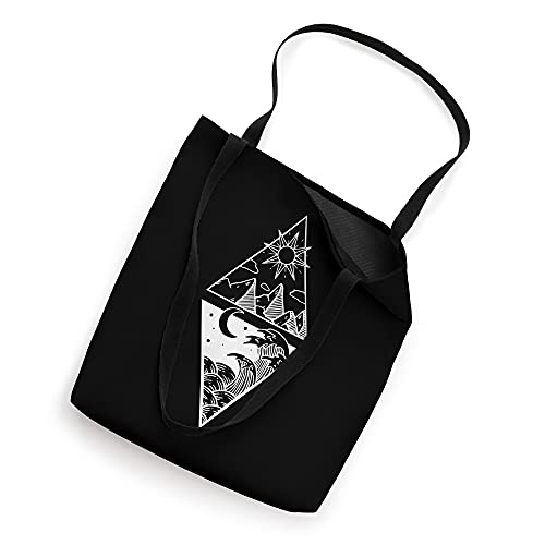 Moon and Sun Academia Aesthetic Boho Tarot Design Tote Bag