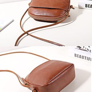 natyrlpog Crossbody Bag for Women Small, Cute Leather MINI Shoulder Purses, Fashion Messenger Phone Bag (brown)