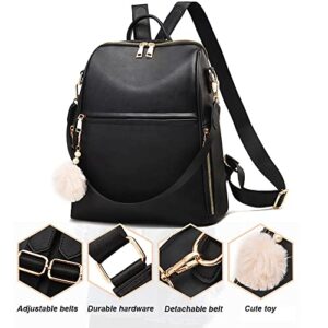 Backpack Purse for Women PU Leather Waterproof Casual Travel Cute Shoulder Bag for Ladies