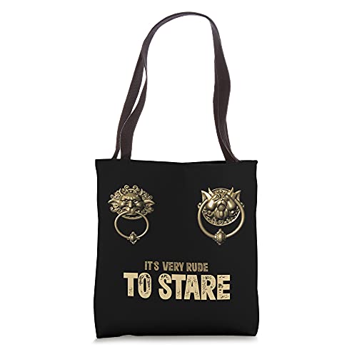 It's Very Rude To Stare Labyrinth Door Knocker Tote Bag