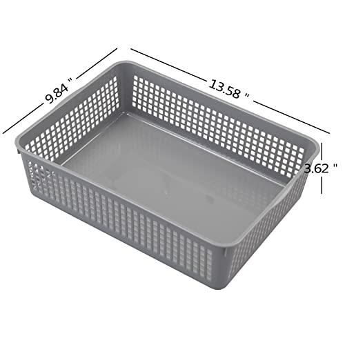 DynkoNA 6-Pack Plastic Shallow Basket trays, Paper Storage Trays