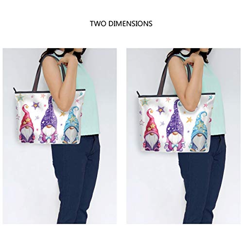 Watercolor Magic Gnomes Stars Handbags and Purse for Women Tote Bag Large Capacity Top Handle Shopper Shoulder Bag