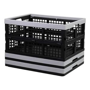 cadineus 3 packs 32 quart folding collapsible crates, folding storage bin