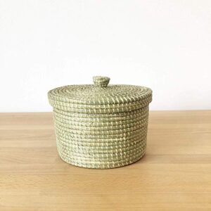 large kivu lidded baskets/african basket/sweetgrass