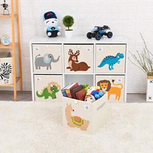 CLCROBD Foldable Animal Cube Storage Bins Fabric Toy Box/Chest/Organizer for Toddler/Kids Nursery, Playroom, 13 inch (Triceratops)