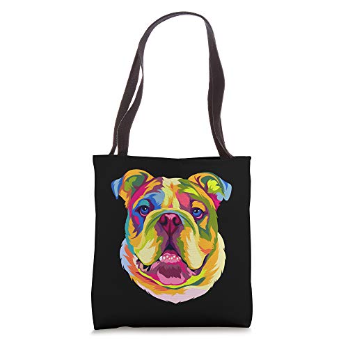 Pop Art English Bulldog Pet Paw Gift Men Women Dog Lover Tote Bag