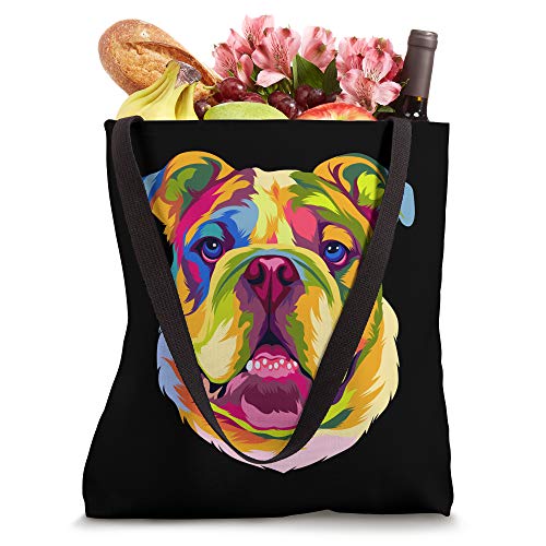 Pop Art English Bulldog Pet Paw Gift Men Women Dog Lover Tote Bag