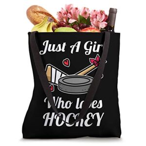 Just A Girl Who Loves Hockey Ice Hockey Girl Jersey Tote Bag