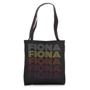 personalized name fiona retro shopping travel vintage style tote bag