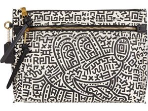 coach disney x keith haring academy pouch in mickey print black/white one size