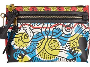 coach disney x keith haring academy pouch in multicolor mickey print multi one size