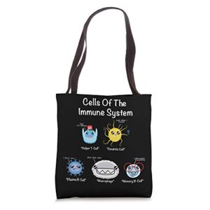 immune system cells biology gifts science humor immunologist tote bag