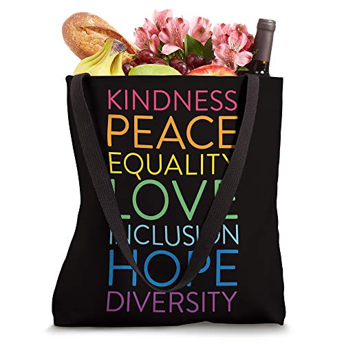 Peace Love Inclusion Equality Diversity Human Rights Tote Bag