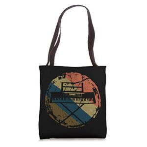 music musician pianist vintage keyboard player piano tote bag