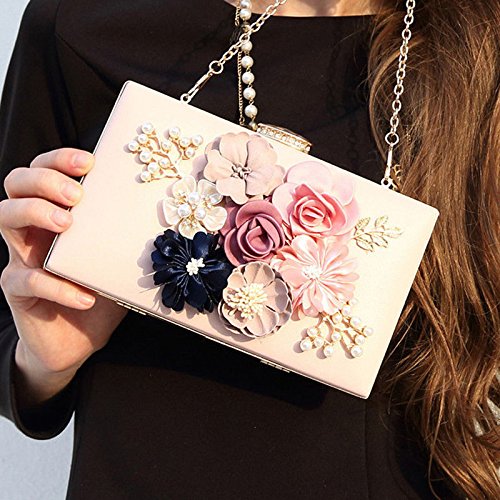 Soaying Women Clutch Purses and Handbags for Women Wedding Prom Party, White