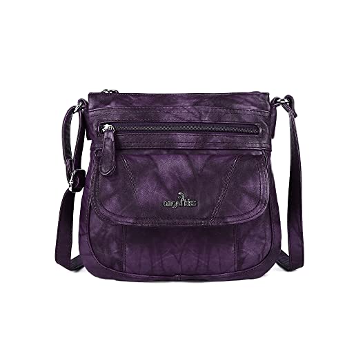 Angelkiss Small Womens Crossbody Bag Leather Shoulder Purse for Women Hobo Bag with Adjustable Shoulder Strap