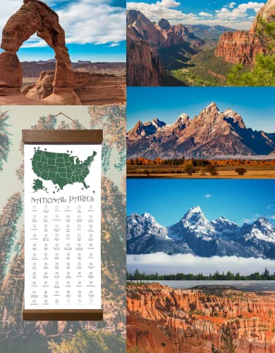 US National Park Checklist Map - 63 National Park Check Off List - National Park Checklist Poster - USA National Parks Gift - National Park Scratch Off (USA)