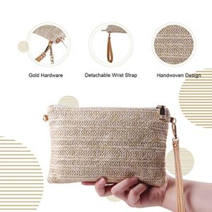 Oweisong Straw Purses for Women Summer Beach Straw s Clutch Purses Crossbody Bag Handmade Women Envelope Handbag Wallet