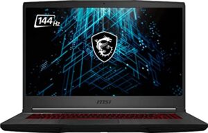 msi gf65 thin 10ue gaming laptop: 15.6″ 144hz ips-level screen, intel 10th gen i5-10500h, nvidia geforce rtx3060, 512gb ssd, 8gb memory, black