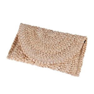 lui sui women straw clutch purse handbag straw shoulder bag summer beach bag woven bag envelope purse wallet