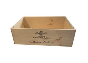 5 of vineyard crates (five crates) decorative italy castellani wine crate – wooden box for wine storage wedding decor diy projects garden planter boxes no lid no storage inserts (12btlstd)