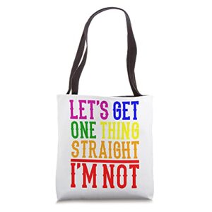 lets get one thing straight im not lgbt pride month lgbtq tote bag