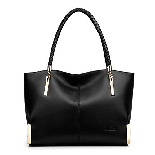 Leather Handbags for Women, Cowhide Leather Ladies Tote Shoulder Bags Pocketbook Top-handle Purse and Handbags