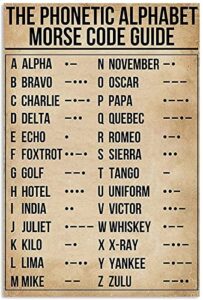 licpact phonetic alphabet morse code pilot signs poster wall decor hanging art prints art decorative for home bedroom 8 x 12 inches