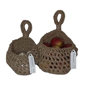 Teardrop Hanging Basket, made with jute twine, Handmade in US. (Small & Medium)