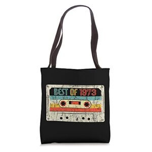 50th birthday gifts best of 1973 vintage cassette tape retro tote bag