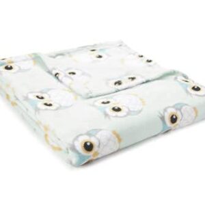 Real Living Owl Fleece Throw Blanket Green