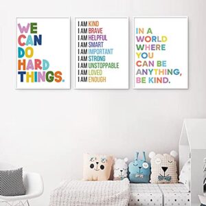 pennclys colorful inspirational quotes wall art nursery canvas wall decor inspirational art prints motivational posters for classroom girls kids playroom decor 12×16 inch unframed