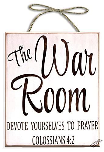 ELEtina Funny Retro Wooden Signs/War Room Printed Wooden Sign Colossians 42 Prayer Bible Signs 8x12 INCH