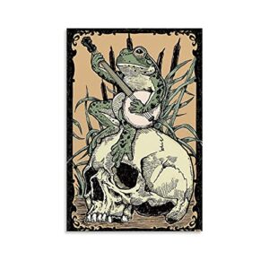 vintage poster lqh frog with banjo poster decorative painting canvas wall art living room posters bedroom painting 12x18inch(30x45cm)