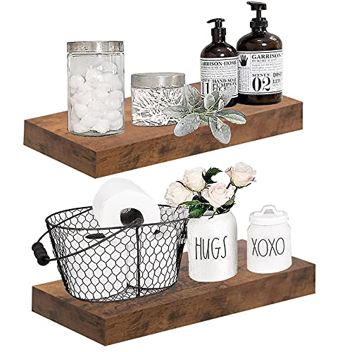 QEEIG Farmhouse Floating Shelves Bundle (Contains 2 Items)