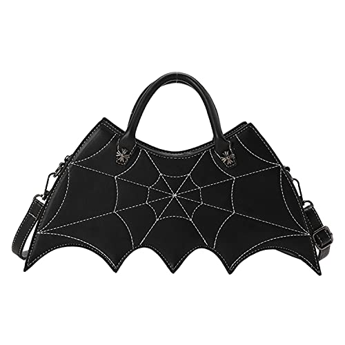 KUANG! Women Bat Wing Shoulder Bag Fashion Halloween Spider Web Tote Purse Crossbody Handbags Purse for Girls