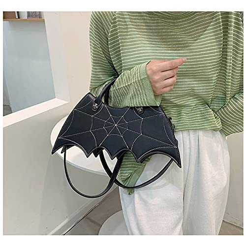 KUANG! Women Bat Wing Shoulder Bag Fashion Halloween Spider Web Tote Purse Crossbody Handbags Purse for Girls