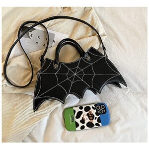 KUANG! Women Bat Wing Shoulder Bag Fashion Halloween Spider Web Tote Purse Crossbody Handbags Purse for Girls