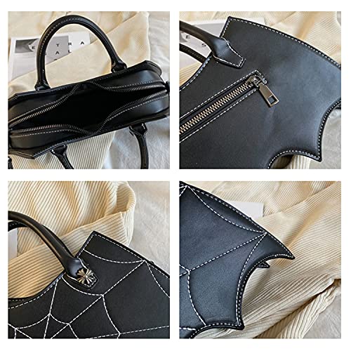 KUANG! Women Bat Wing Shoulder Bag Fashion Halloween Spider Web Tote Purse Crossbody Handbags Purse for Girls