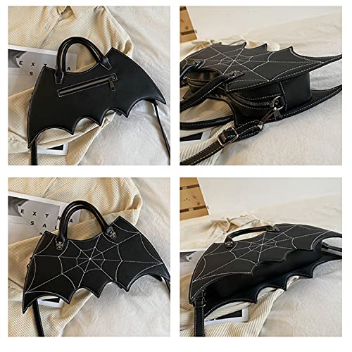 KUANG! Women Bat Wing Shoulder Bag Fashion Halloween Spider Web Tote Purse Crossbody Handbags Purse for Girls